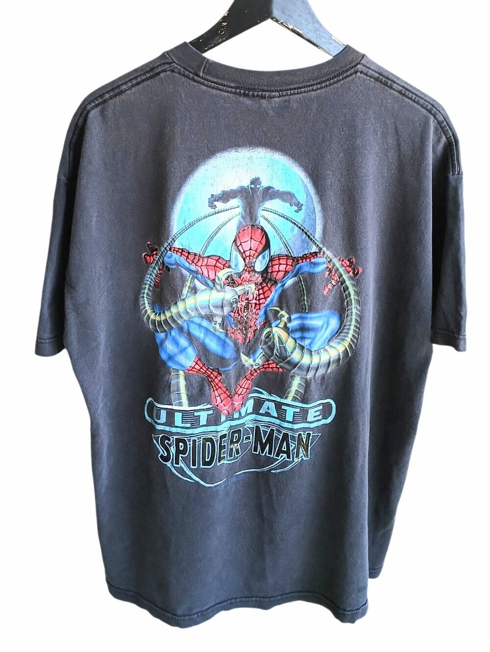 VTG Y2K Ultimate Spiderman Shirt XL Marvel Comic Tee Doc Ock Back Graphic Faded